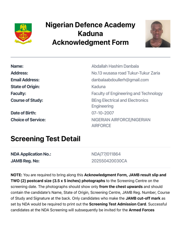 NDA 77 Regular Course Application | PDF