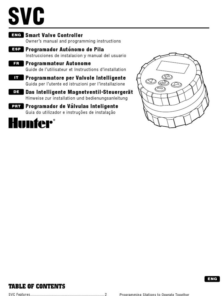 Hunter SVC 100 Manual PDF Irrigation Booting