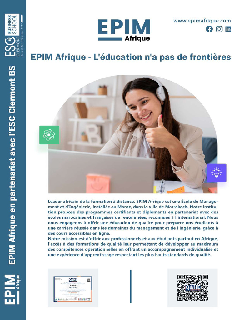 DBA en Management à EPIM Afrique | PDF | Business