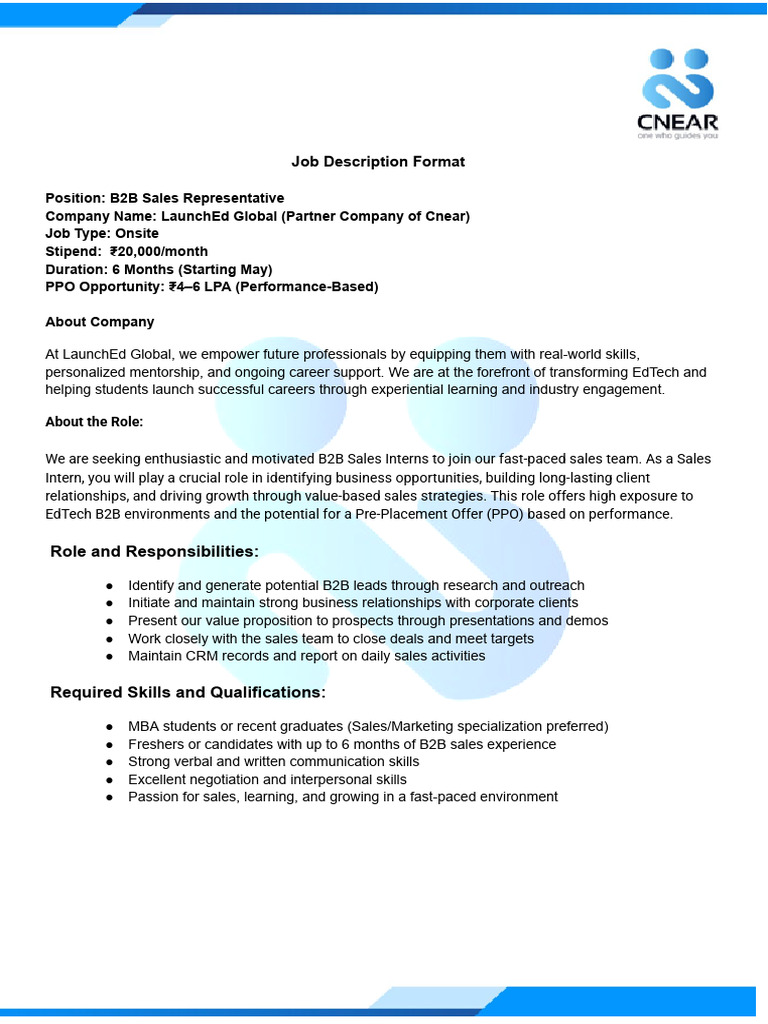B2B Sales Representative | PDF