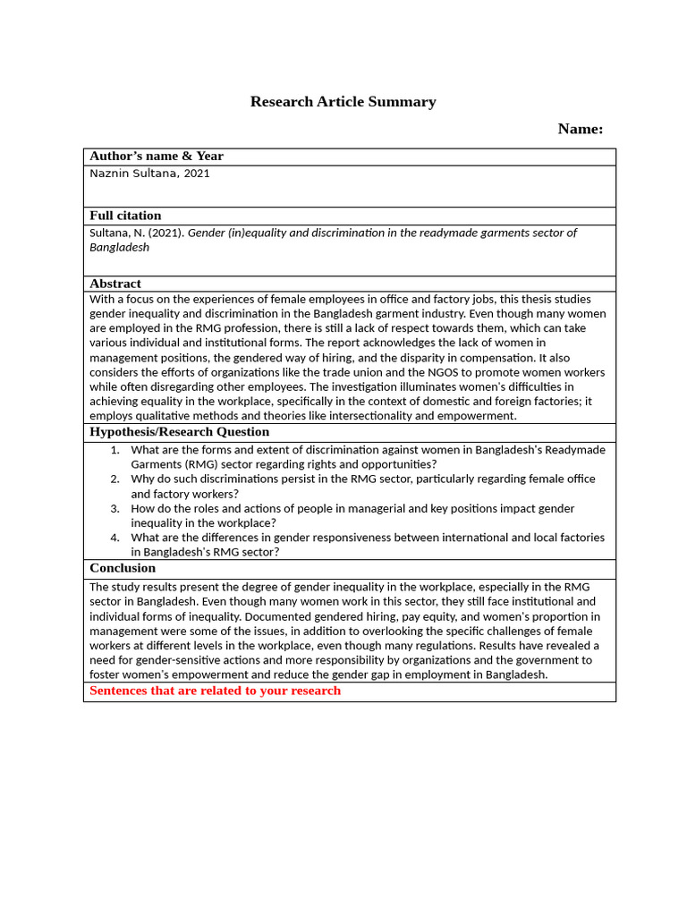 Research Article Summary | PDF