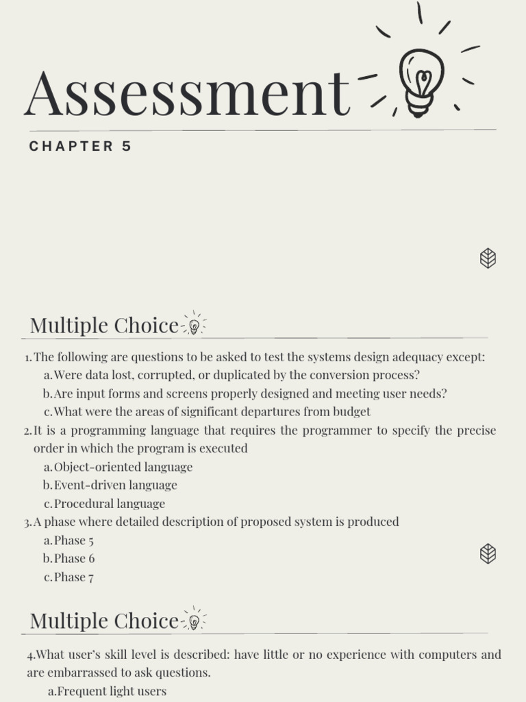 Systems Design Assessment Questions | PDF | Computer Program | Programming
