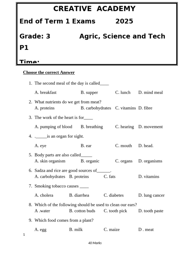 grade 3 science and technology questions pdf