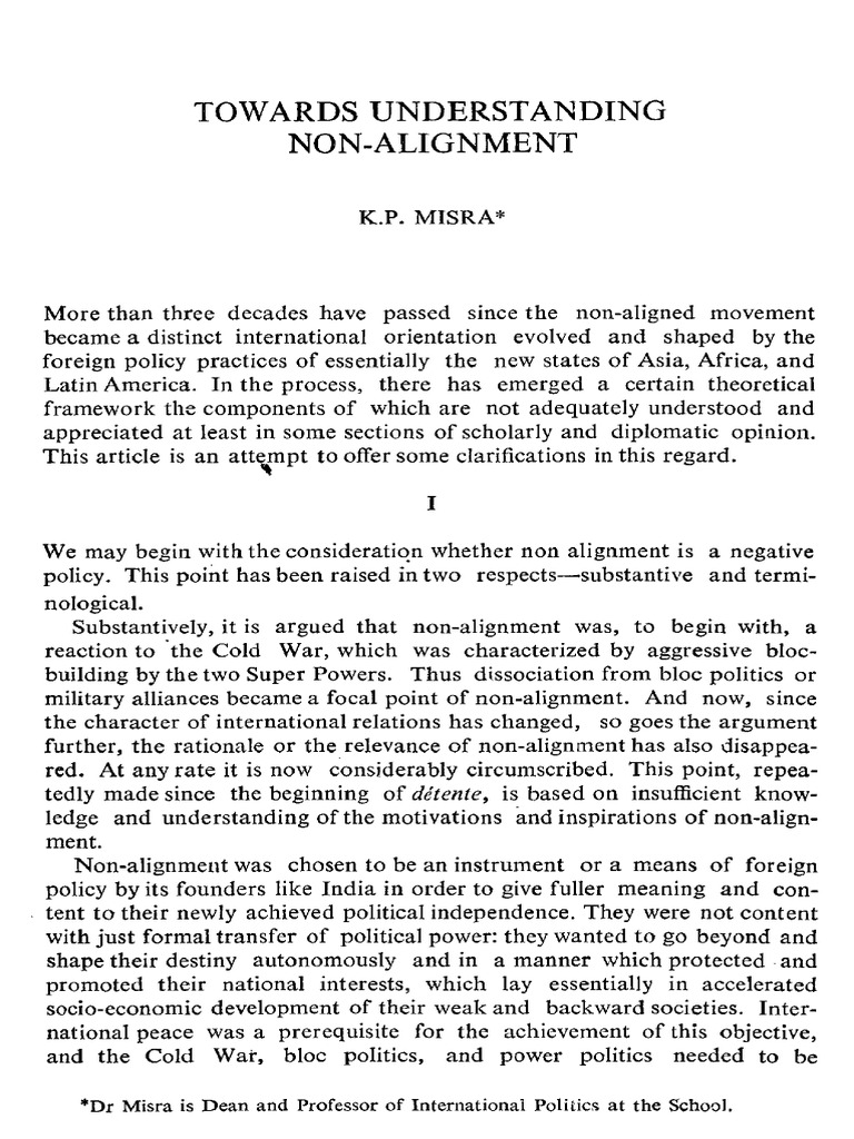 Understanding Non-Alignment Concepts | PDF | Non Aligned Movement | Austria