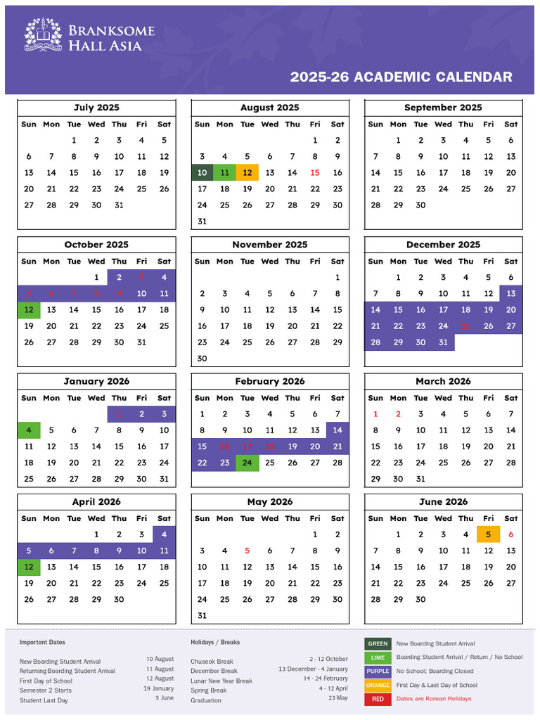 Academic Calendar 2025 26 | PDF