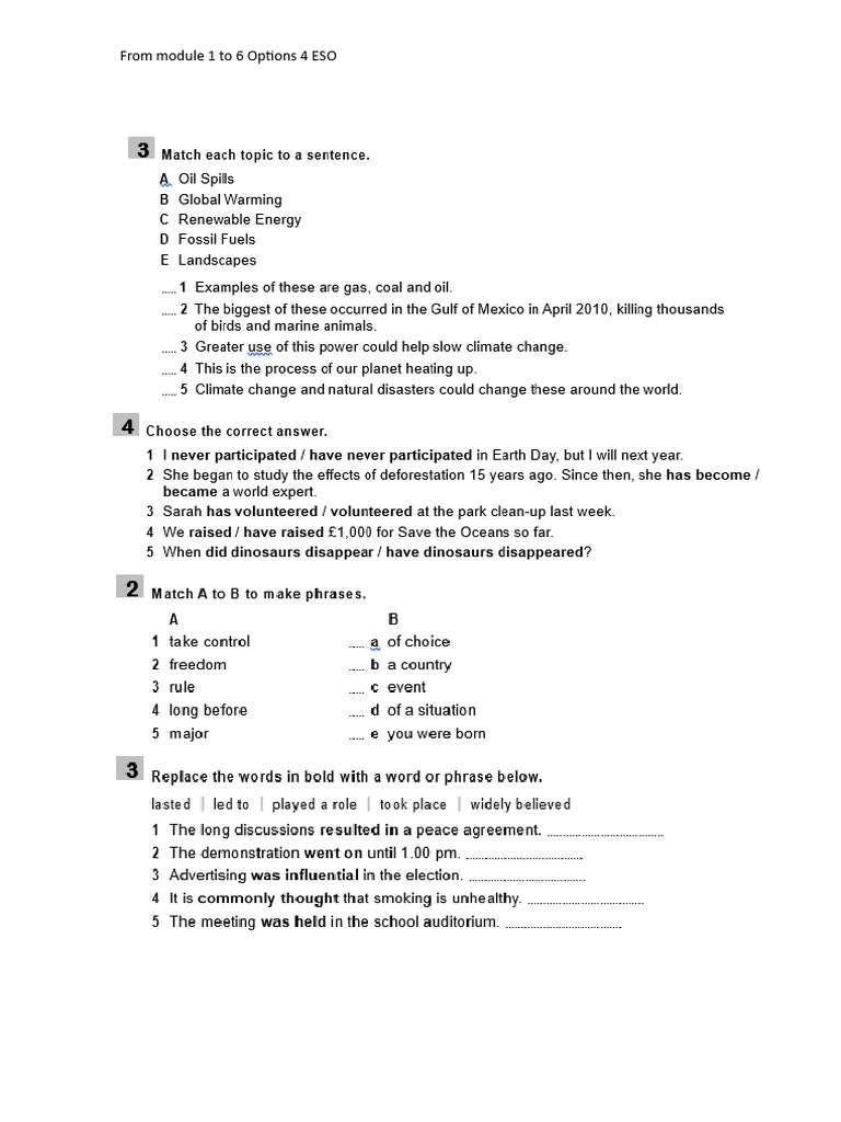 Options 4 ESO Modules Overview | PDF