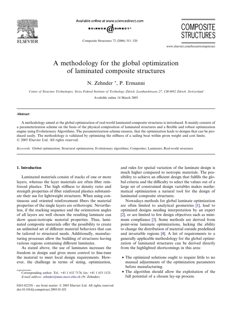 A Methodology For The Global Optimization of Laminated Composite ...