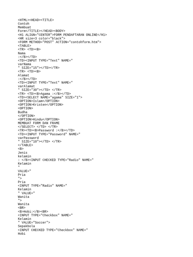 Form Dan Frame | PDF