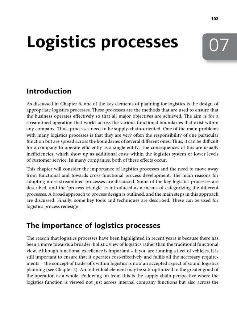 Streamlining Logistics Processes | PDF | Logistics | Business