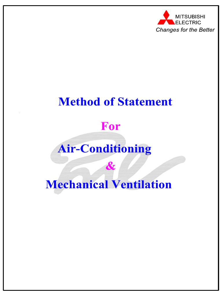 Duct Work Installation Method Statement | PDF | Pipe (Fluid Conveyance ...