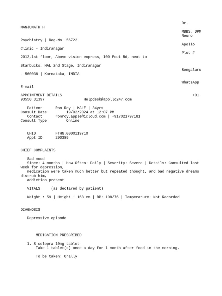 Apollo Prescription Format | PDF | Clinical Medicine | Health Care