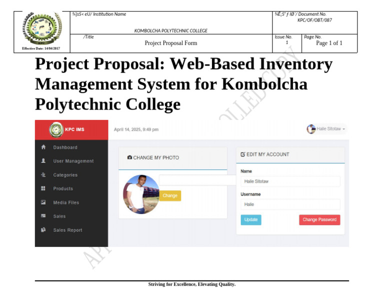 KPC-OF-OBT-087 - Project Sample | PDF
