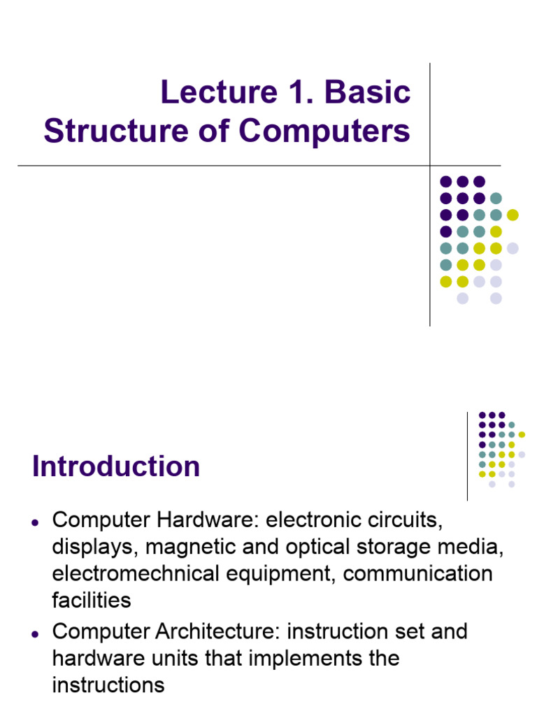 Chapter 1-Basic Structure of Computers | PDF | Computer Data Storage ...