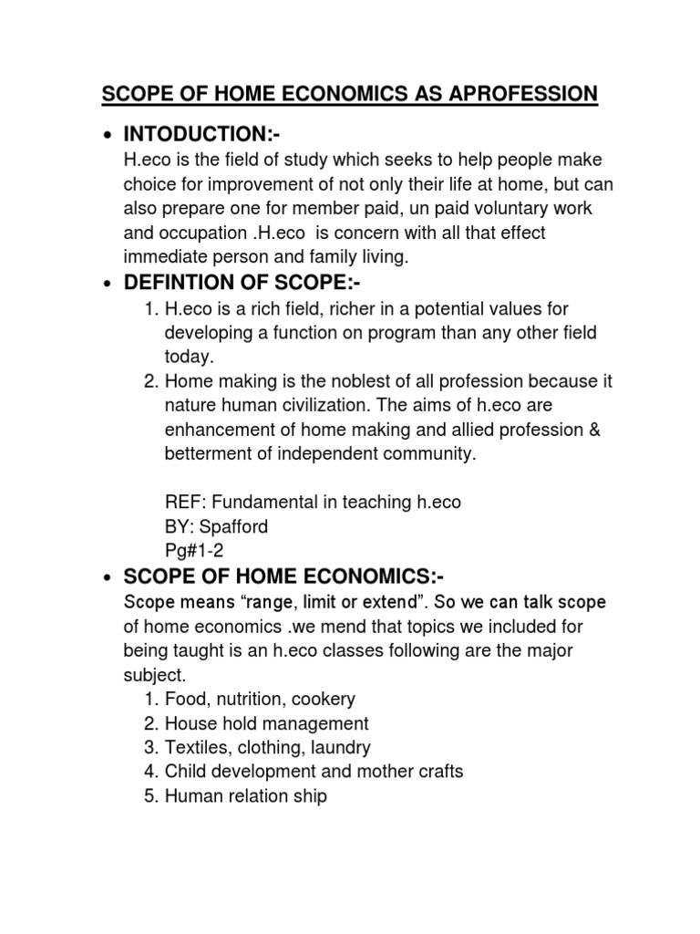 Scope of Home Economics as A Profession Laundry Clothing