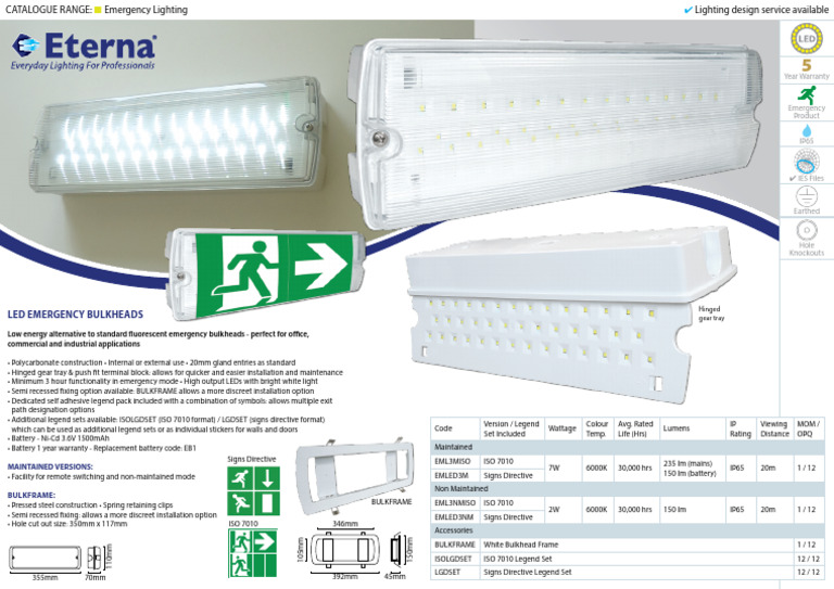 Eterna Emled3m Datasheet | PDF | Lighting | Manufactured Goods