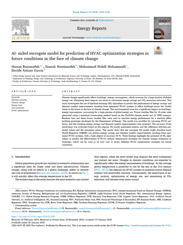 AI - Aided Surrogate Model For Prediction of HVAC Optimization ...