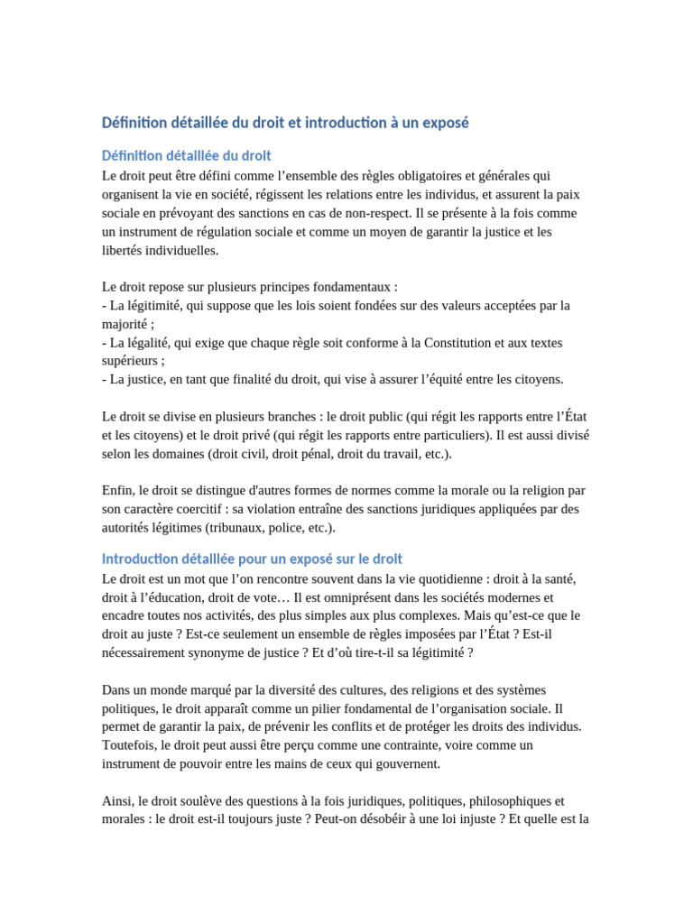 Définition et enjeux du droit | PDF | Loi | État