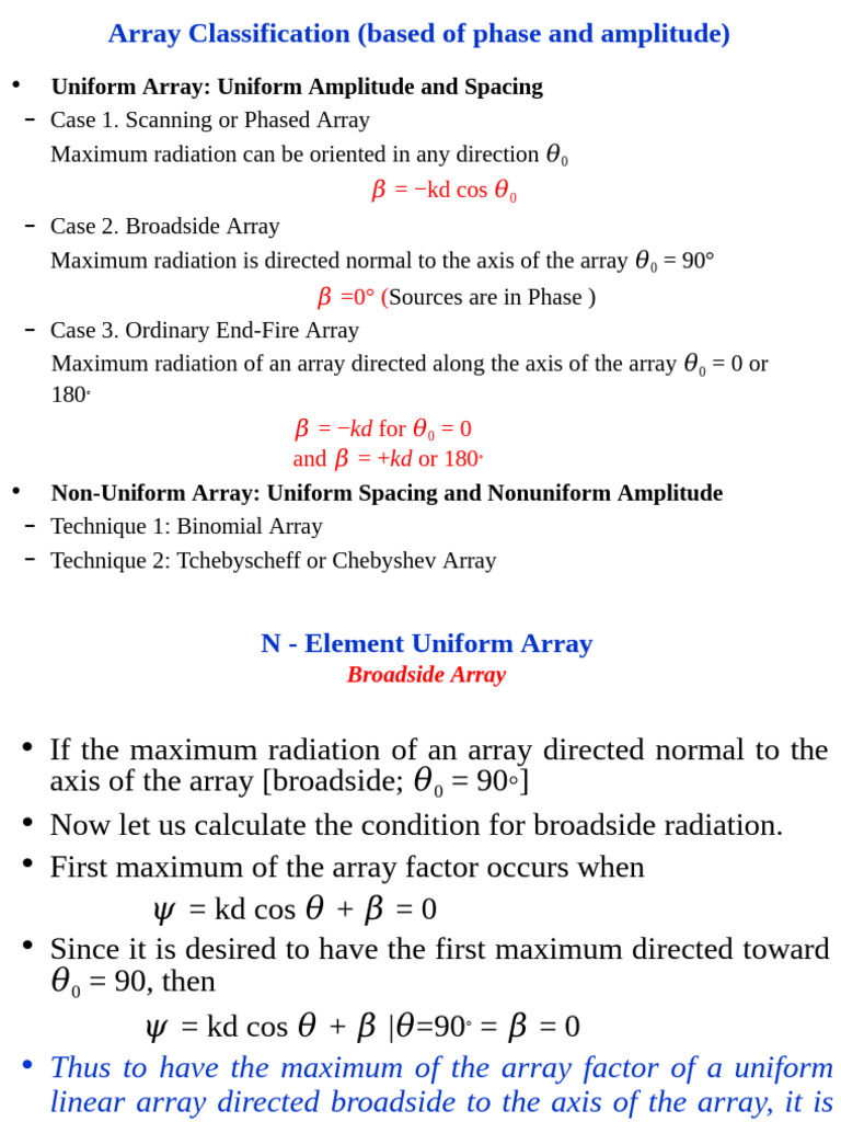 Binomial Array Antenna Explained | PDF | Radiation | Wireless