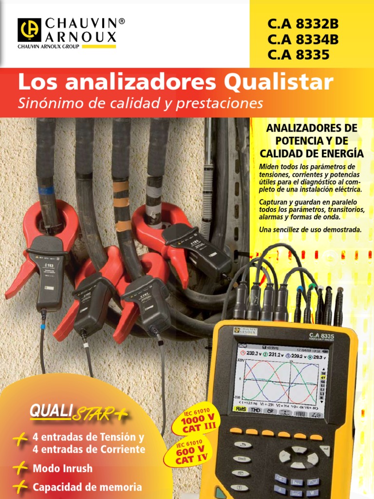 Analizadores de Potencia Qualistar C.A 8335 | PDF | Armónico | Energia ...