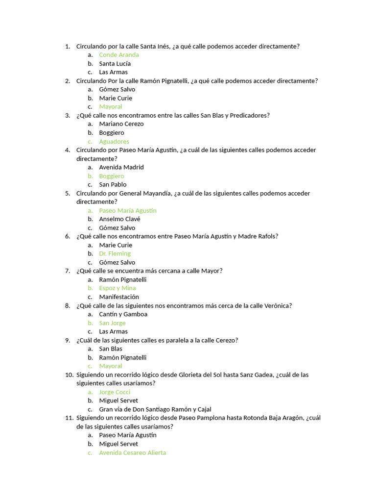 Test Parque 2. Parte 1 | PDF