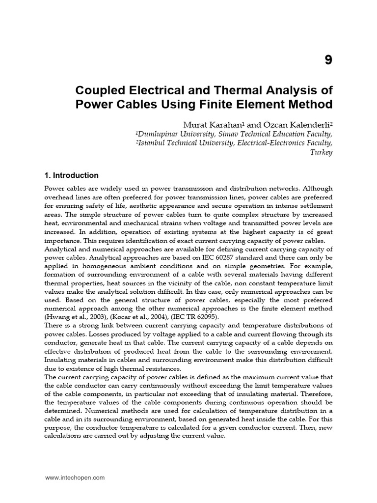 Electrical-Thermal Analysis of Power Cables | PDF | Electrical ...