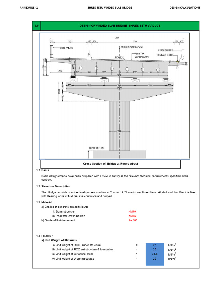Voided Slab Bridge Design Calculations | PDF | Strength Of Materials ...