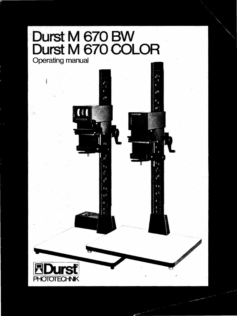 Agrandisseur Durst M670 Couleur Avec Transfo, Porte-négatif 24x36, Plateau Et Support Mural