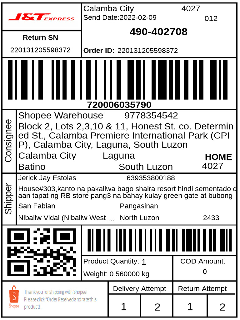 Get Return Label-1644501536690 | PDF