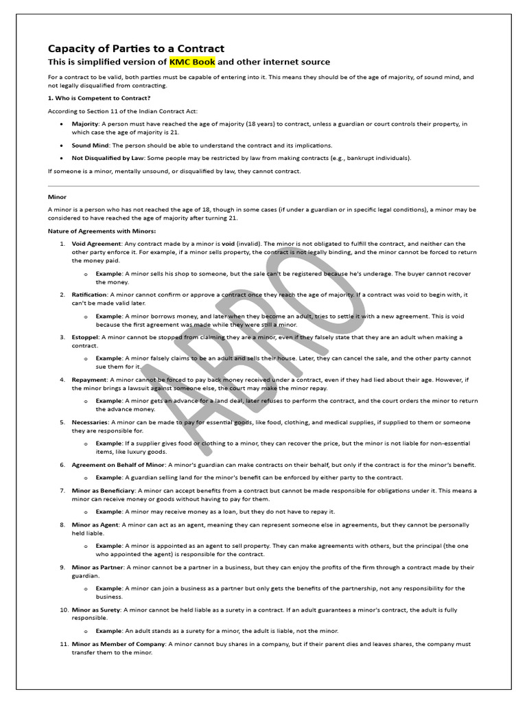 Contract Capacity and Disqualifications | PDF | Law Of Agency | Private Law