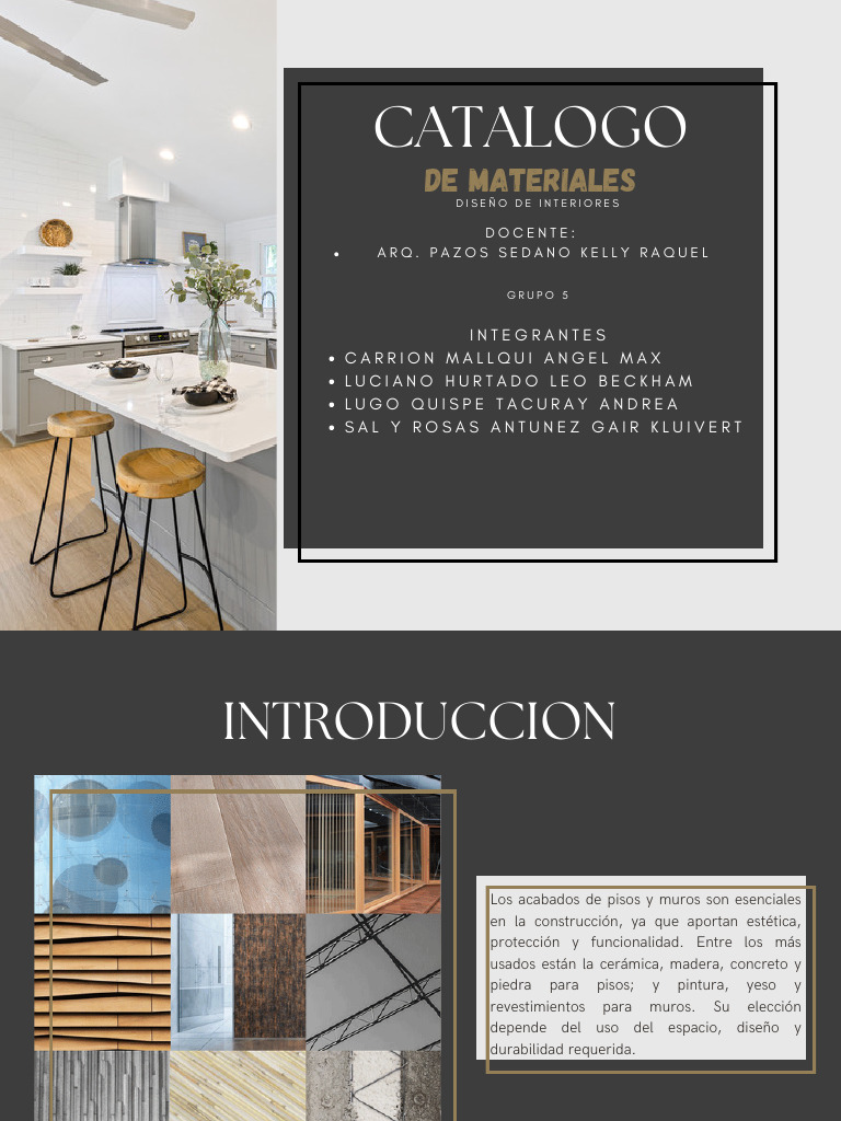 Catálogo de Materiales para Diseño Interior | PDF | Epoxy | Hormigón
