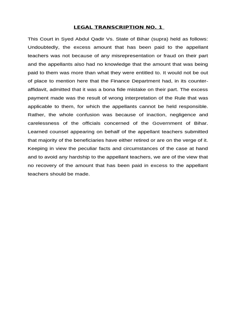 Legal Transcription 1 | PDF