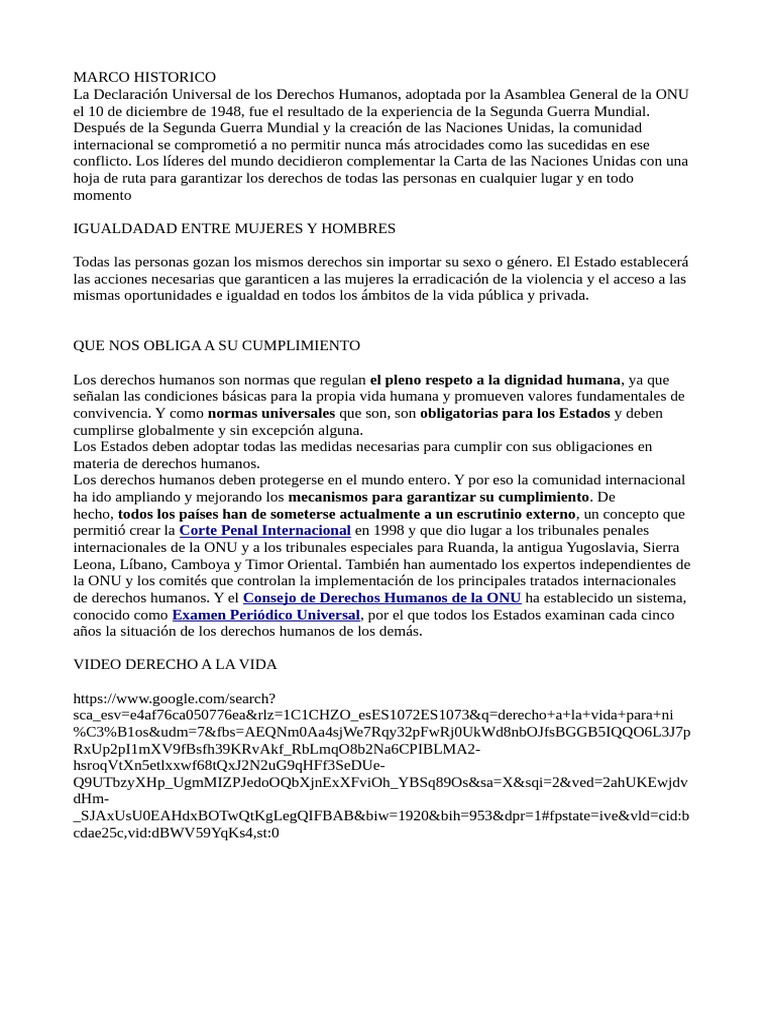 Derechos Humanos y su Cumplimiento | PDF | Naciones Unidas | Relaciones ...