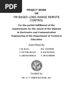FM Based Long Range Remote Control: Project Work ON