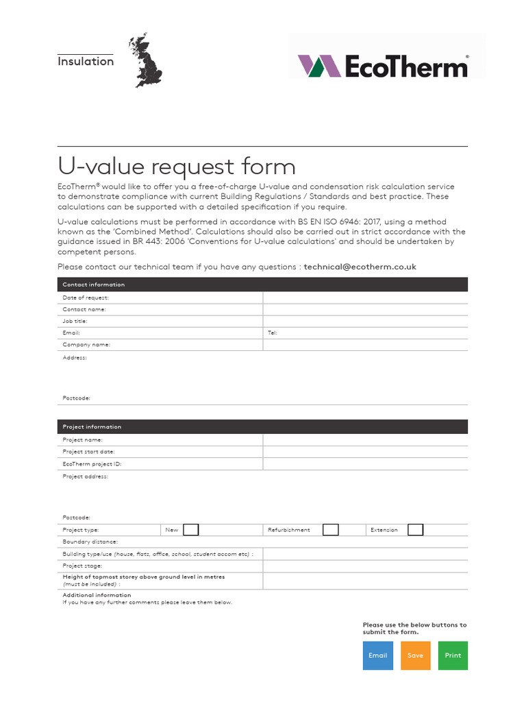EcoTherm U-Value Calculation Request | PDF | Roof | Specification ...