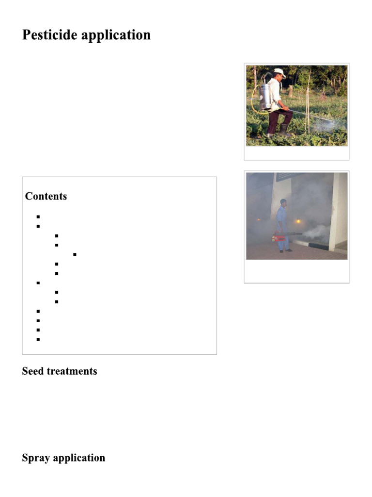 Pesticide Application Methods Overview | PDF | Agriculture