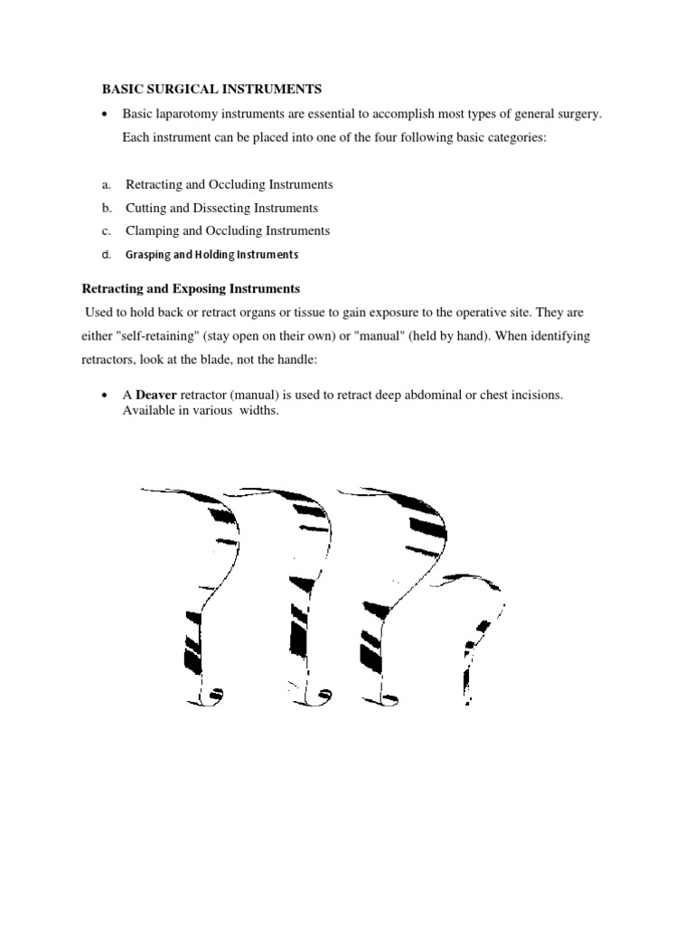 Basic Surgical Instruments PDF Surgery Medical Specialties