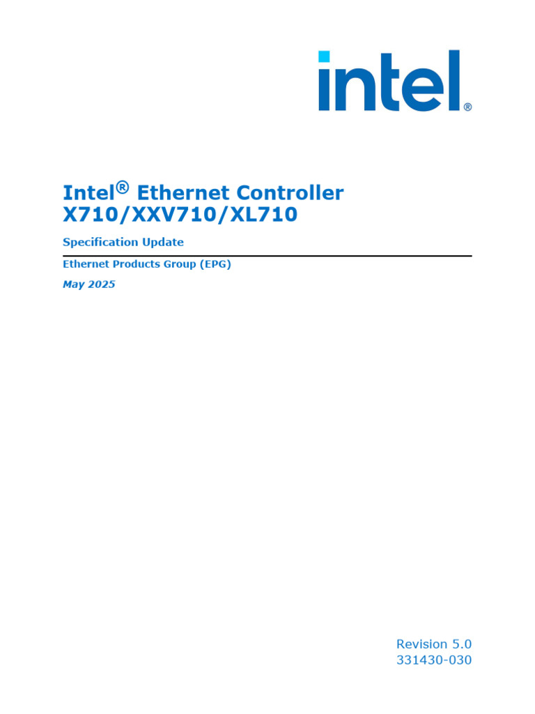 X710-XXV710-XL710 SpecUpdate Rev5.0 | PDF | Ethernet | Specification ...