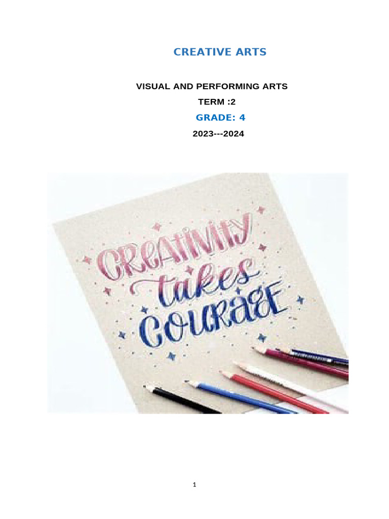 Grade 4 Visual Arts: Term 2 Overview | PDF | Drawing | Learning