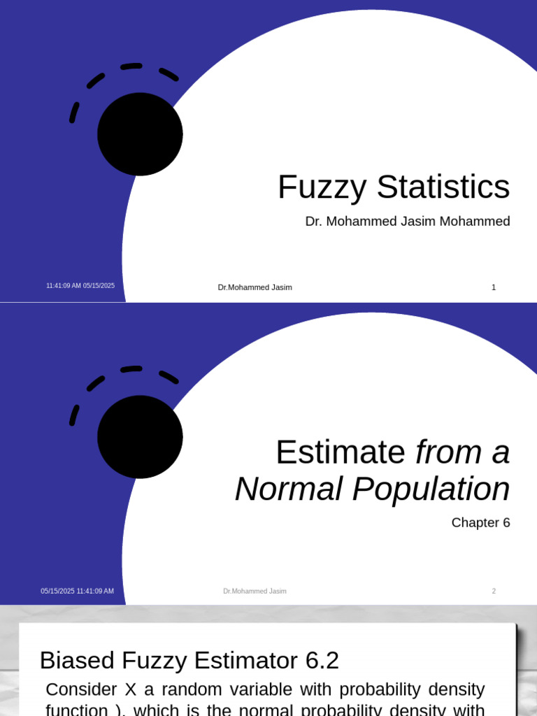 Fuzzy Statistics Ch6 - Ch11Estimate Variance From A Normal Population ...
