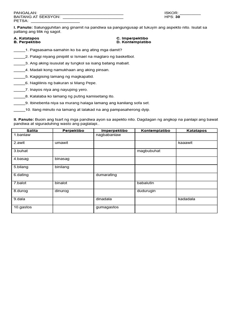 Gawain-Pandiwa-at-Pang-uri.docx | PDF