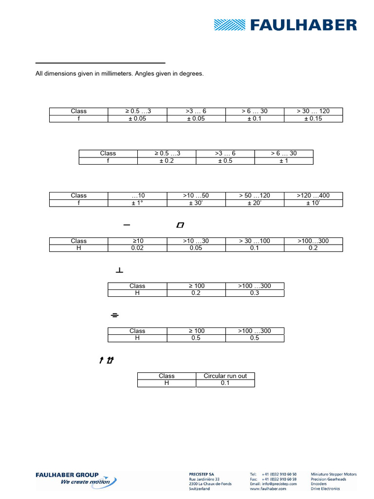 ISO 2768-fH Tolerance Specifications | PDF