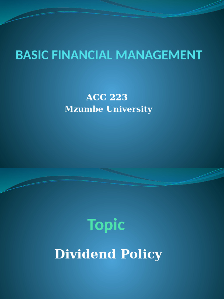 Understanding Dividend Policy in Finance | PDF | Dividend | Share ...