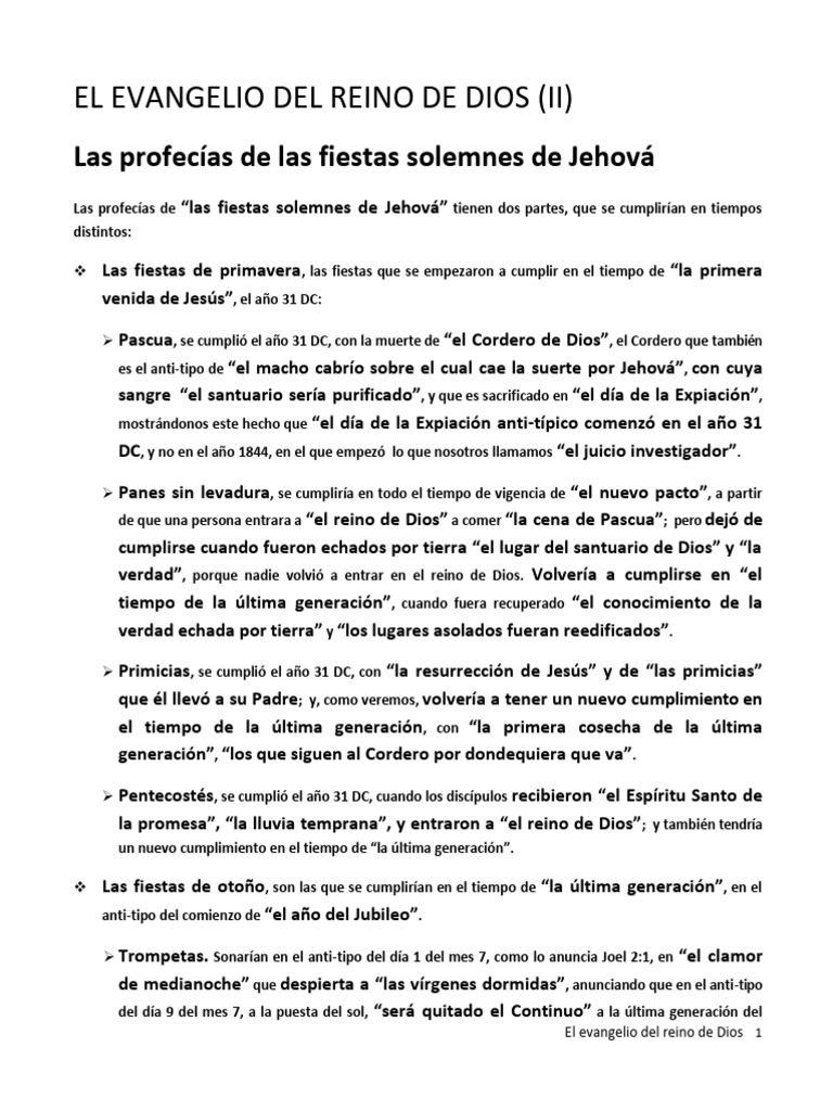 EL EVANGELIO DEL REINO DE DIOS (II) | PDF | Jesús | Dios el padre
