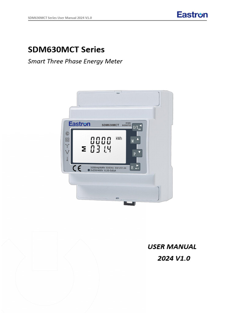 SDM630MCT Energy Meter Manual 2024 | PDF | Ip Address | Alternating Current