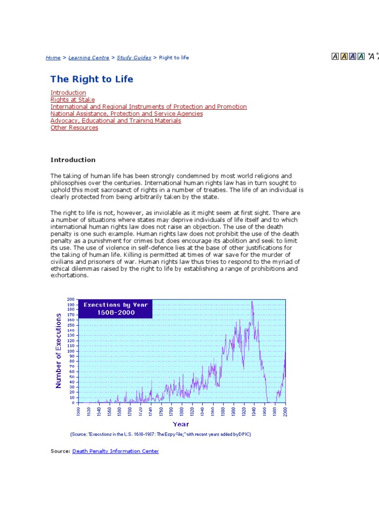Understanding the Right to Life | PDF | Capital Punishment | Treaty