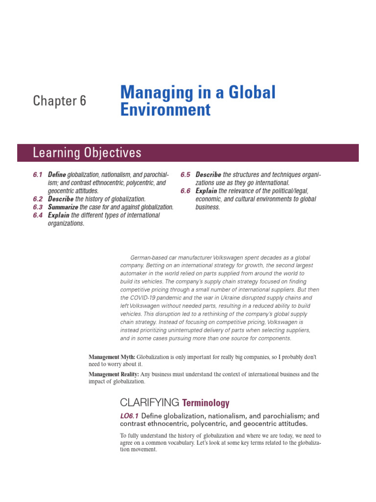Ch. 6 (16e) - Managing in A Global Environment | PDF | World Trade ...