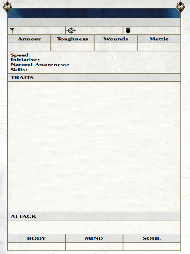 Soulbound Monster Form Fillable | PDF