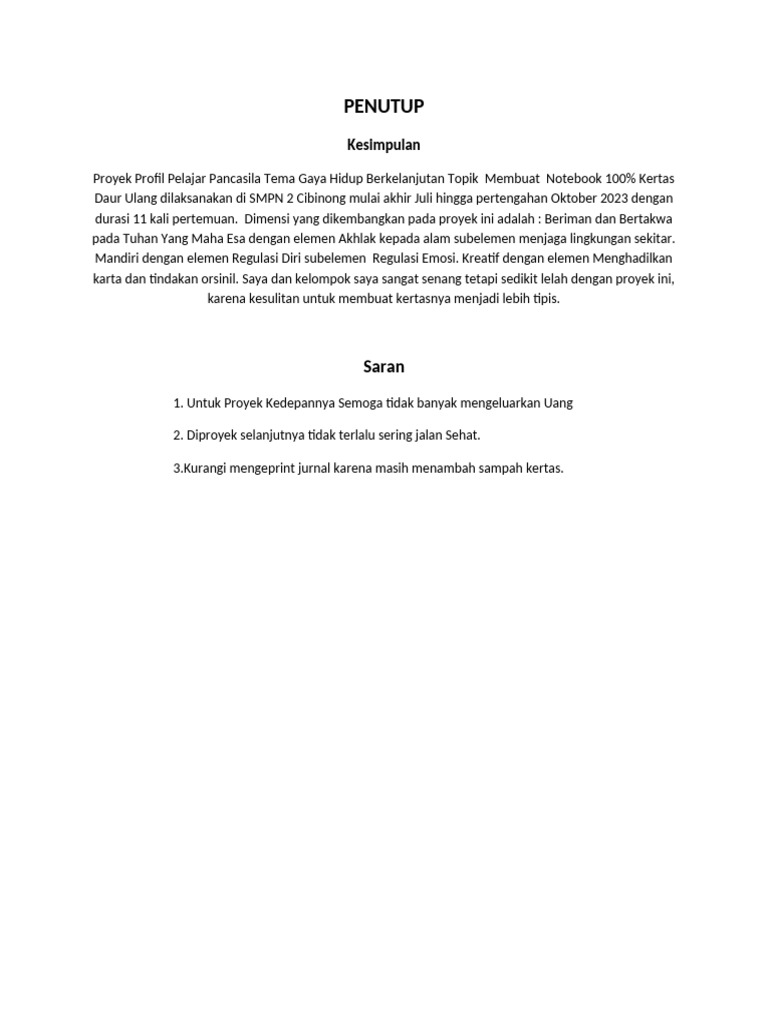 Contoh Penutup | PDF