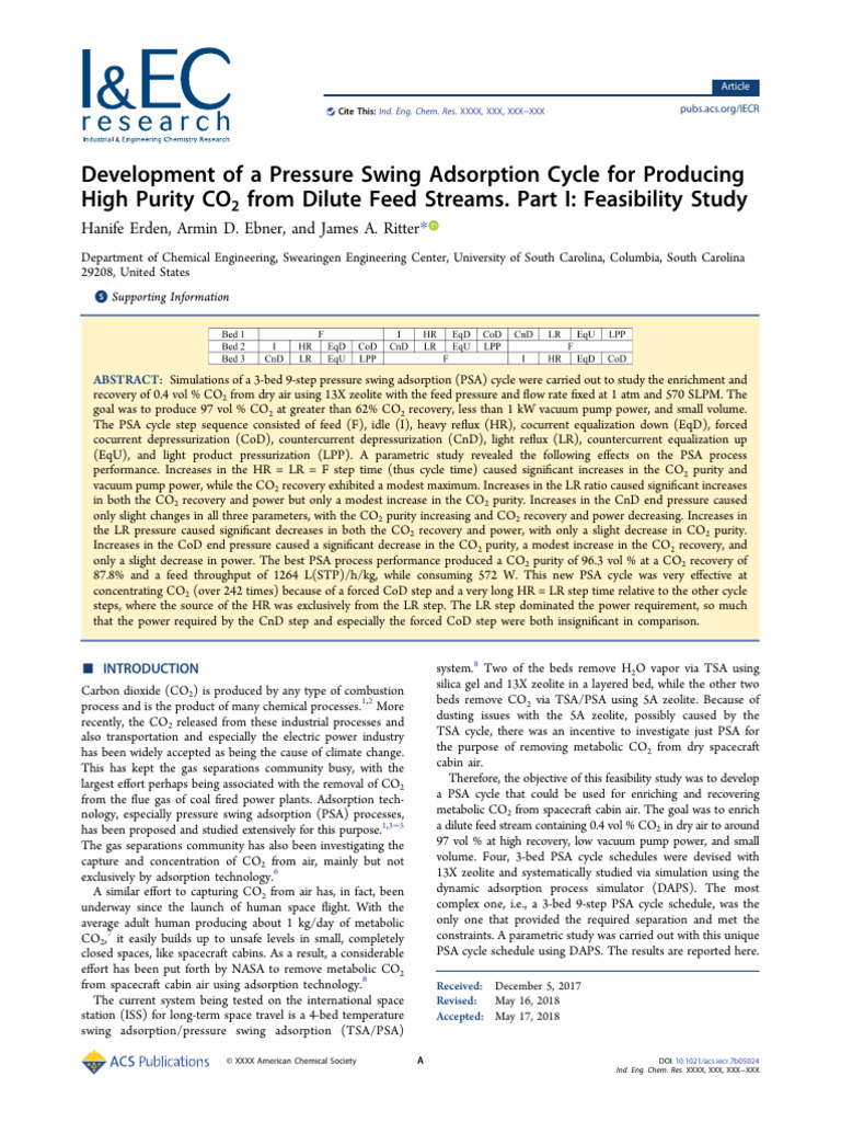 Development of A Pressure Swing Adsorpti | PDF | Adsorption | Carbon ...